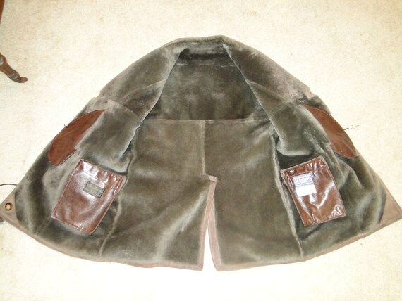 Vintage BROWN Suede Leather Jacket With Shearling… - image 9
