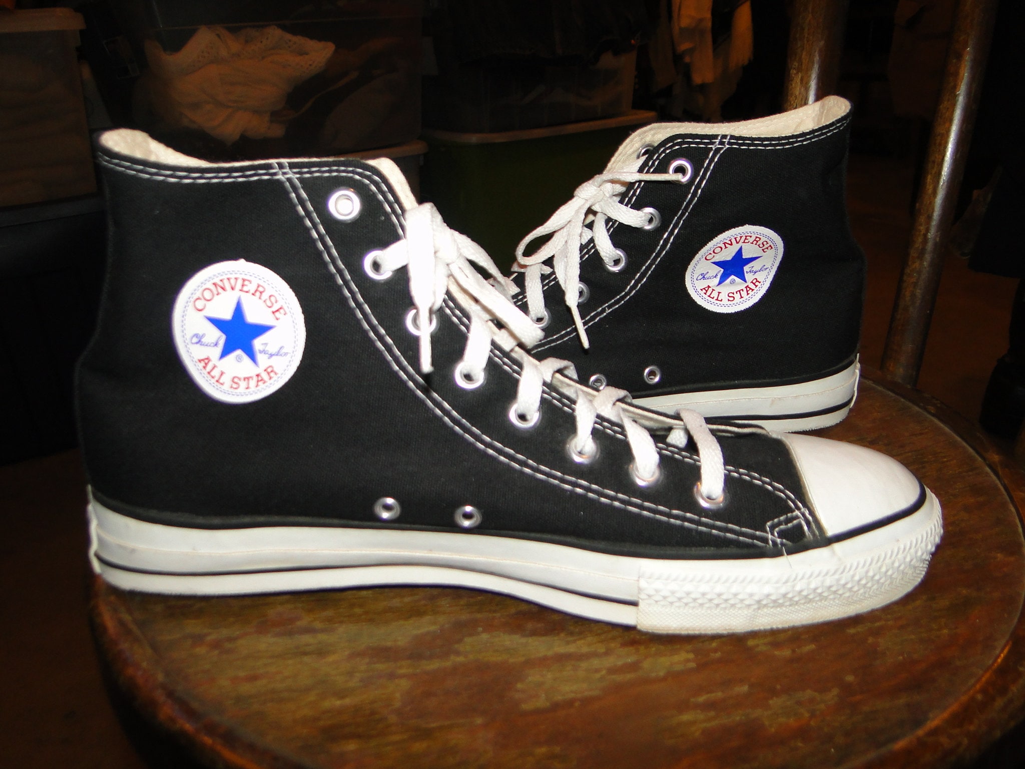 Vintage Black Converse All Star Chuck Taylor Shoes Hi Tops - Etsy Israel
