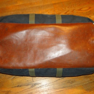 Vintage L.L.bean Leather Canvas BAG Duffle Gym Bag image 8