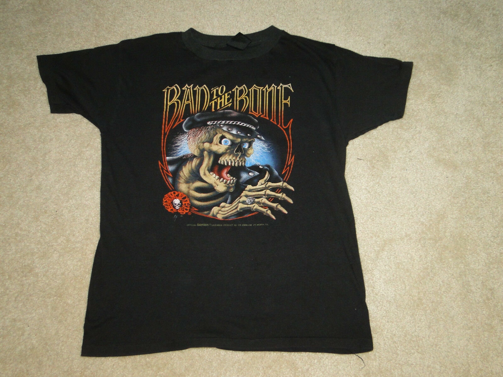 Vintage 3D Emblem T Shirt Easyriders Skull Harley Davidson