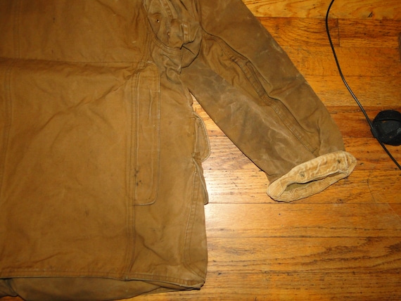 Vintage Jacket Canvas Hunting Coat Brown USA 40s … - image 4