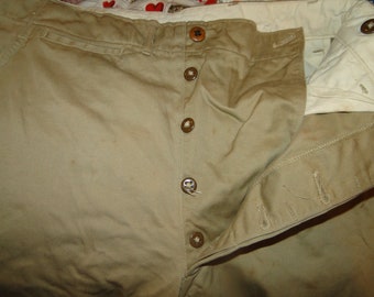 Vintage USMC US Military Uniform Trousers Chino pant Button Fly WWII Sz 30 x 31