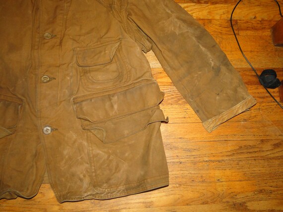 Vintage Jacket Canvas Hunting Coat Brown USA 40s … - image 2