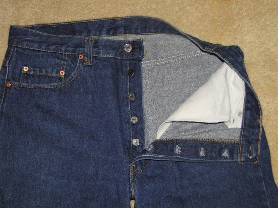 Vintage LEVI'S 501 Indigo Denim Jeans. No BIG E N… - image 1