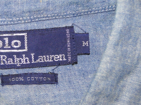 VINTAGE POLO by Ralph Lauren denim Chambray Weste… - image 7