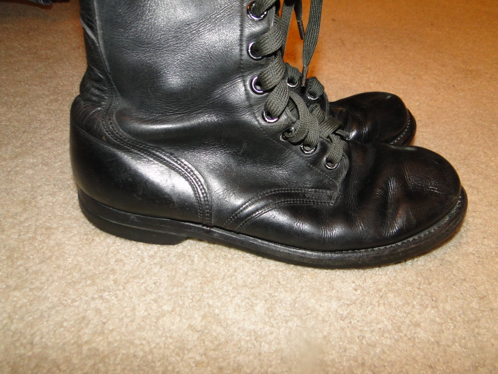 Vintage combat boots black Endicott Johnson 60s or earlier re-soled ...