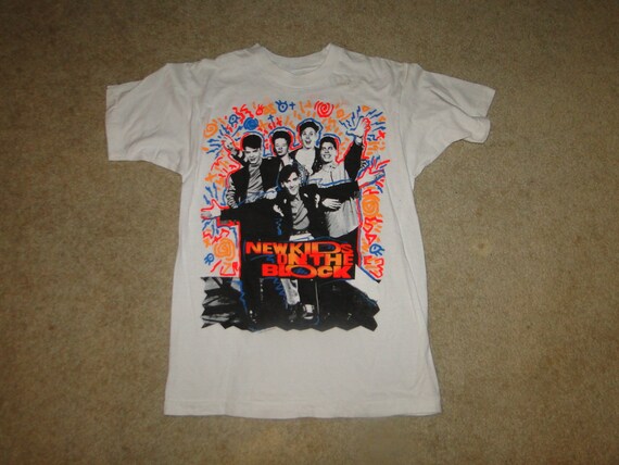 vintage 1990 NEW KIDS ON THE BLOCK CONCERT T-Shirt XS/S rock