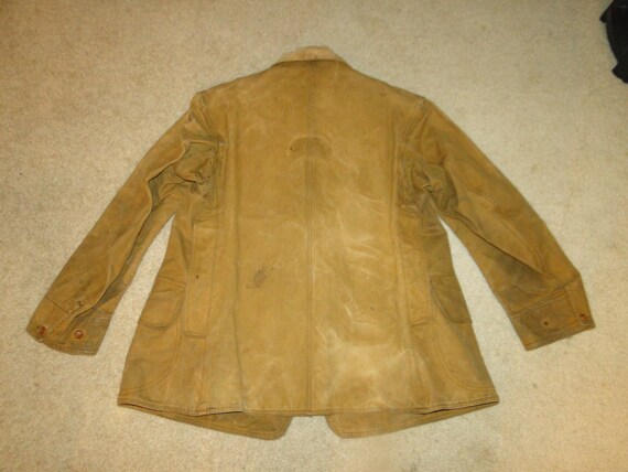 Vintage Jacket Canvas Hunting Coat Brown USA 40s … - image 9