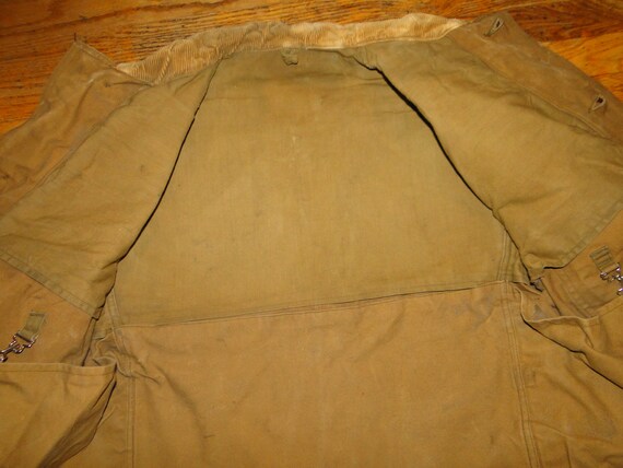 Vintage Jacket Canvas Hunting Coat Brown USA 40s … - image 8