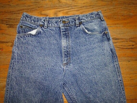 VINTAGE LEE Acid Wash Black Denim Jeans made in u… - image 3