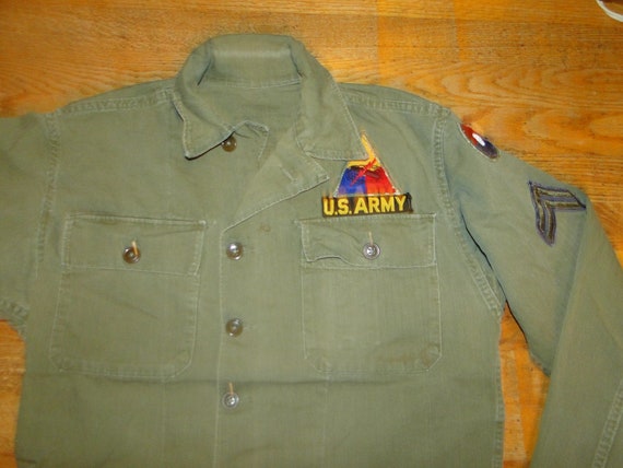 Vintage jacket us  army militaria HBT herringbone… - image 2