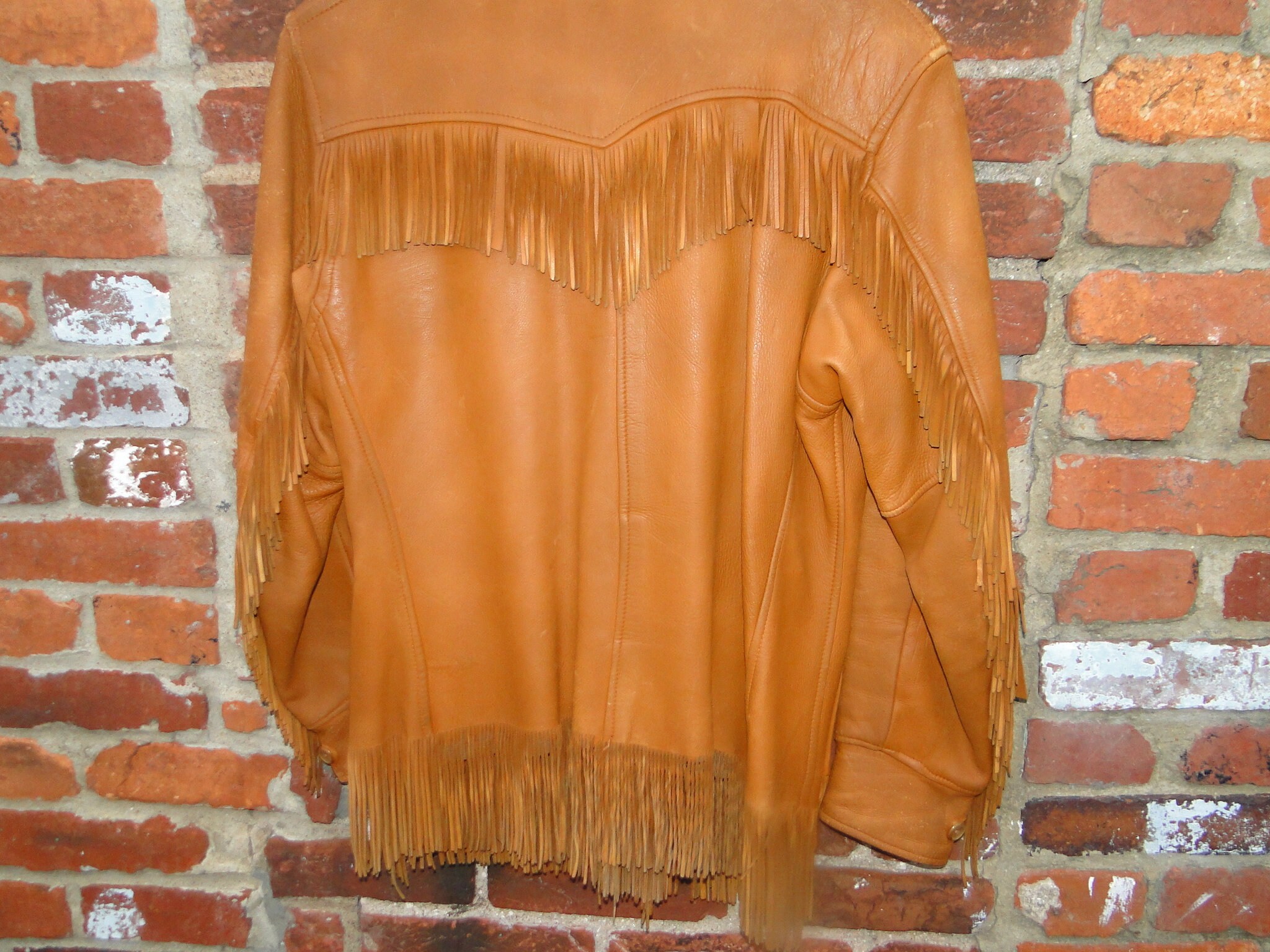 Vintage Rare Leather Jacket Fringe Western Biker Sz.36-38 - Etsy