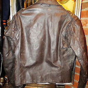 Vintage BROWN Leather Motorcycle Jacket Sz.44-46 - Etsy