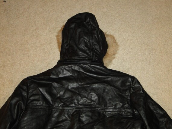 Vintage Black Leather Jacket Down Puffer 80s-90s Sz. SMALL - Etsy