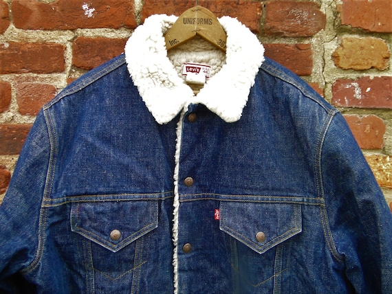 Vintage LEVI'S JACKET Indigo Denim Jeans TRUCKER Blanket - Etsy