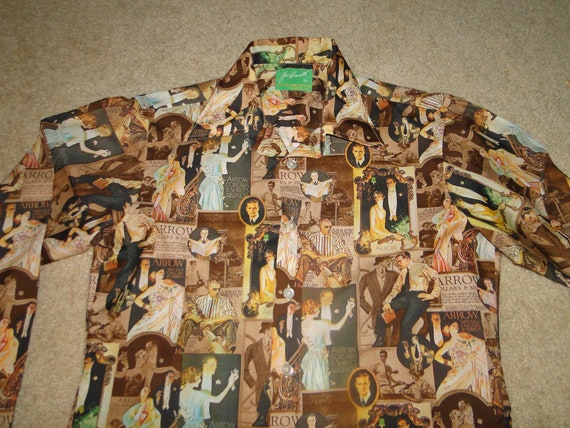 VINTAGE Joe Namath By Arrow Shirt Polyester Night… - image 3