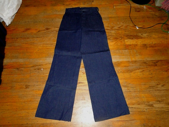 VINTAGE US NAVY Denim Jeans Sailor Dungaree Trous… - image 2