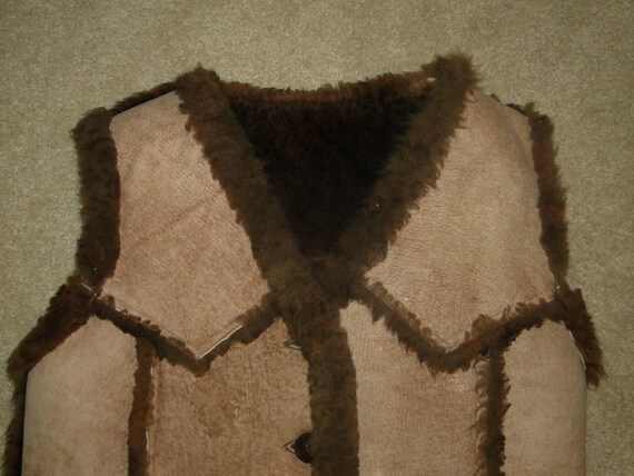 Vintage BROWN Suede Leather vest Jacket Sz.11/12 - image 5