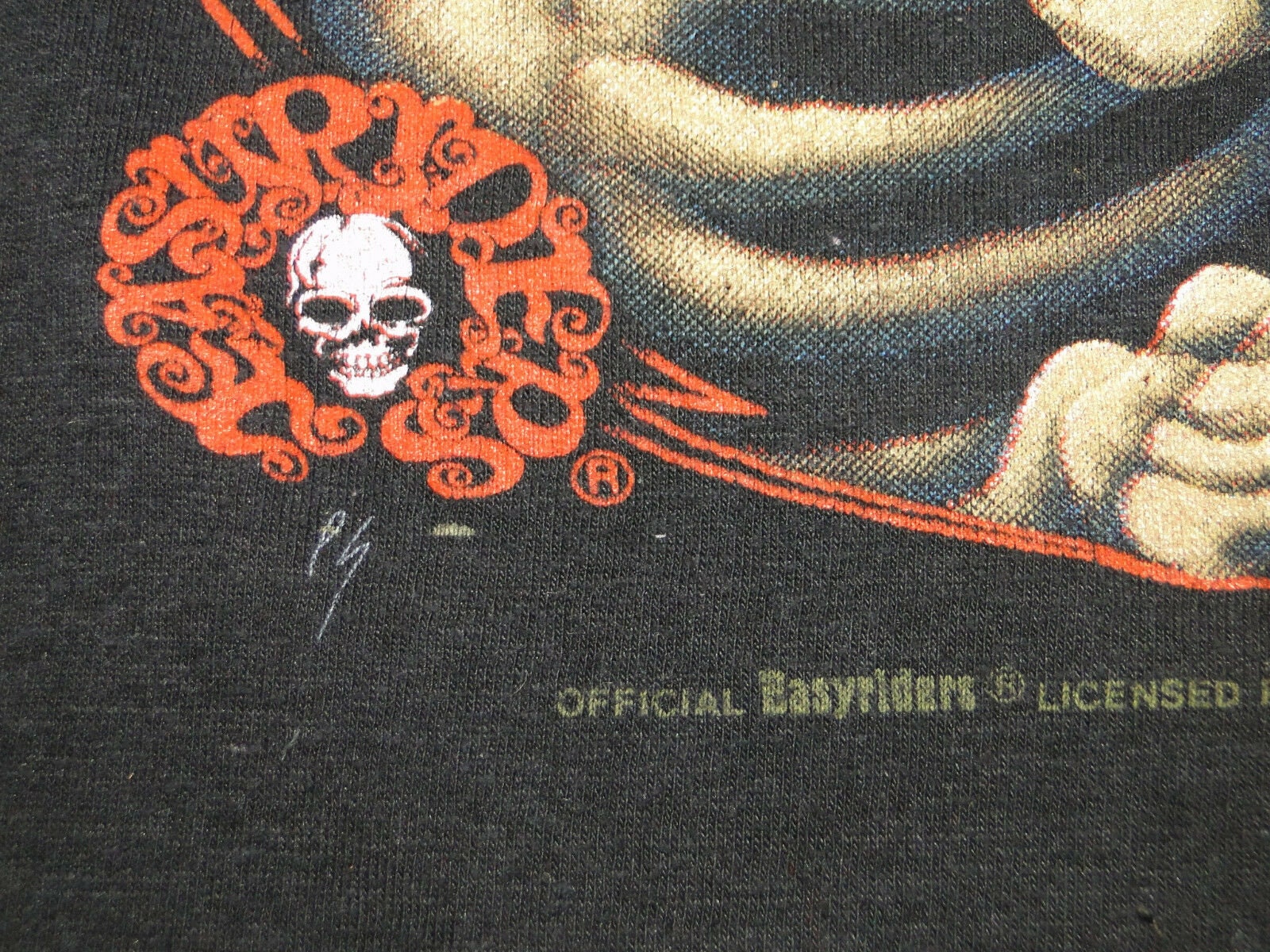 Vintage 3D Emblem T Shirt Easyriders Skull Harley Davidson Chopper
