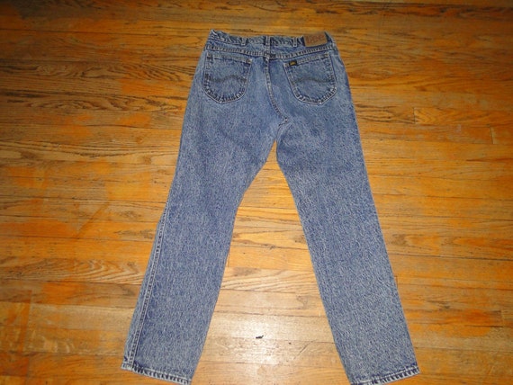 VINTAGE LEE Acid Wash Black Denim Jeans made in u… - image 5