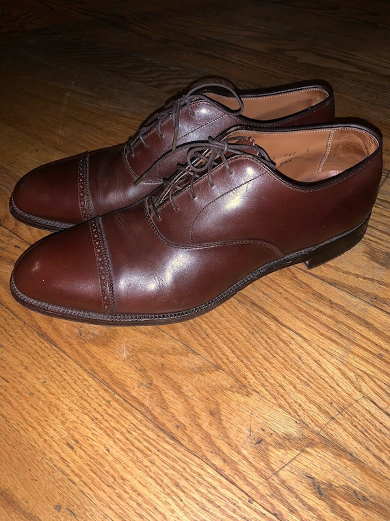 Vintage Alden MEN'S Brown Leather Men's Shoes Cap Toe Sz 11 AA/B