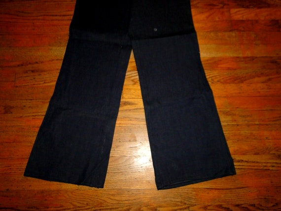 VINTAGE US NAVY Denim Jeans Sailor Dungaree Trous… - image 4