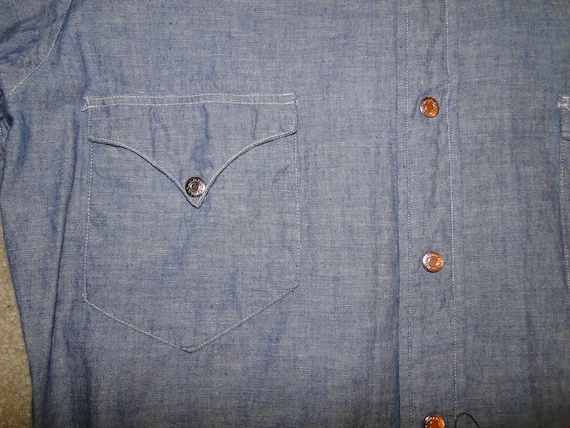 VINTAGE POLO by Ralph Lauren denim Chambray Weste… - image 4