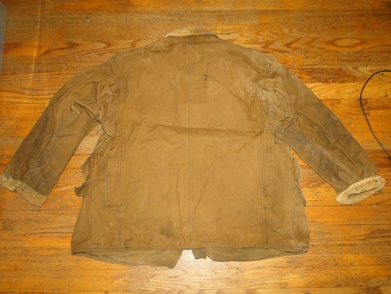 Vintage Jacket Canvas Hunting Coat Brown USA 40s … - image 3