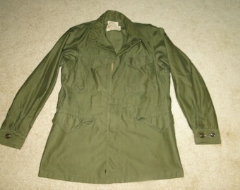 Vintage 1950s M-51 US Army OG Cotton Field Jacket Sz Small