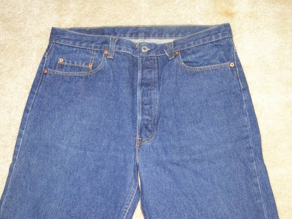 Vintage LEVI'S 501 Indigo Denim Jeans. No BIG E N… - image 2
