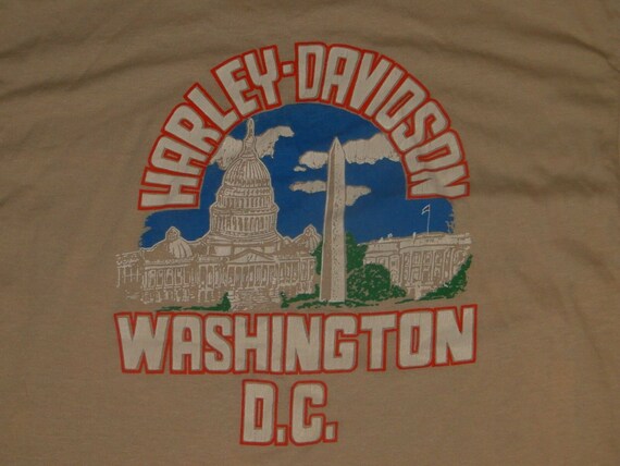 VINTAGE T shirt Harley Davidson Washington D.C.80… - image 5