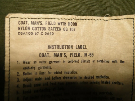 Vintage 1967 Field Jacket M 65 Cold Weather og -1… - image 9