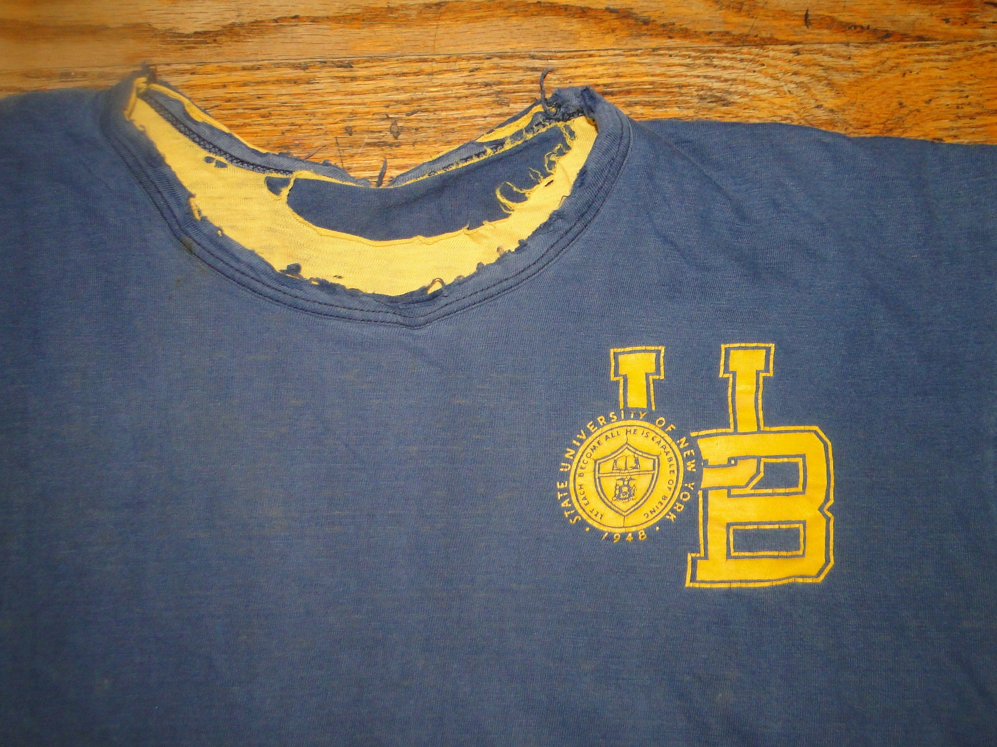 ⭐︎Champion Vintage フットボールユニフォームmade in US Vintage Champion University of New York -shirt 70s Made in