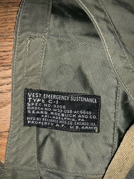 Vintage WW II US Army Air Corp Emergency Sustenance Survival Vest