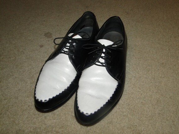 Vintage Leather Black Men's Shoes Two Tone Origina