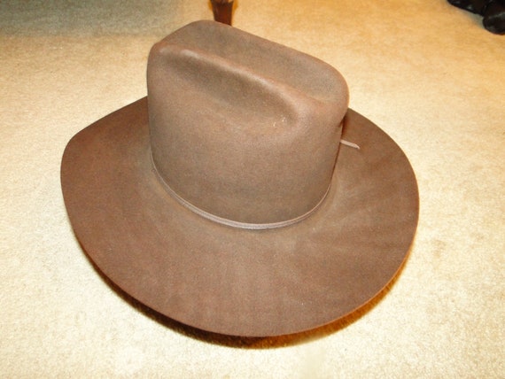 Vintage STETSON Brown Fedora Hat Cowboy Western H… - image 8