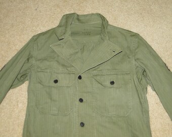 Vintage US Militaria World War II us army M-40 HBT Herringbone Jacket 13 Star