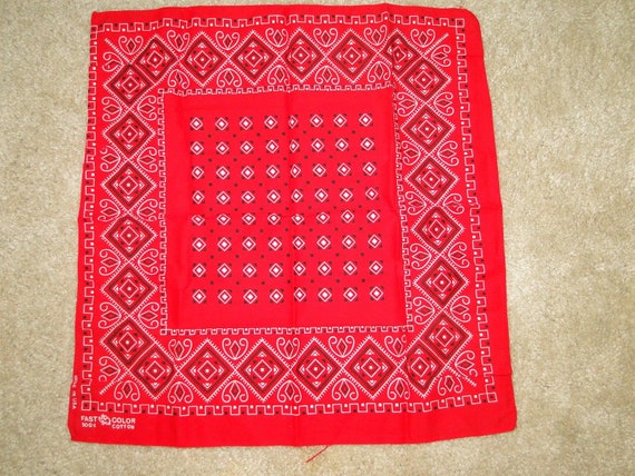 Vintage Fast Color Bandana Dead Stock 16 x17 - image 1