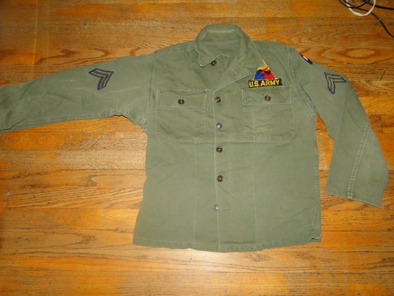 Vintage jacket us  army militaria HBT herringbone… - image 1