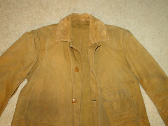 Vintage Jacket Canvas Hunting Coat Brown USA 40s … - image 2