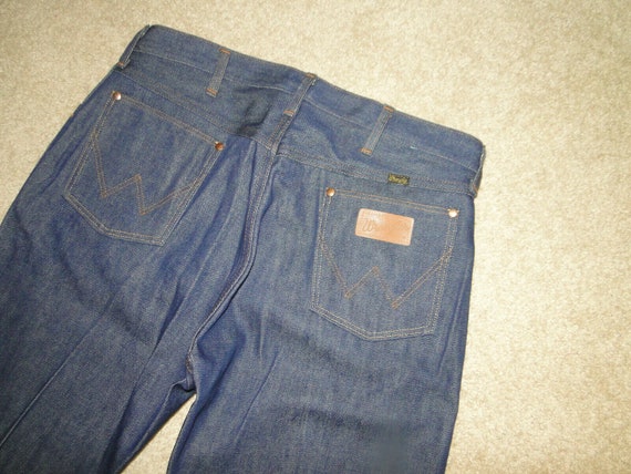 wrangler raw denim jeans