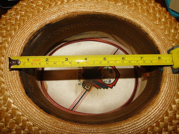 Vintage Antique 1920's Skimmer Boater Straw Hat G… - image 3