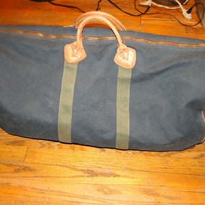 Vintage L.L.bean Leather Canvas BAG Duffle Gym Bag image 4