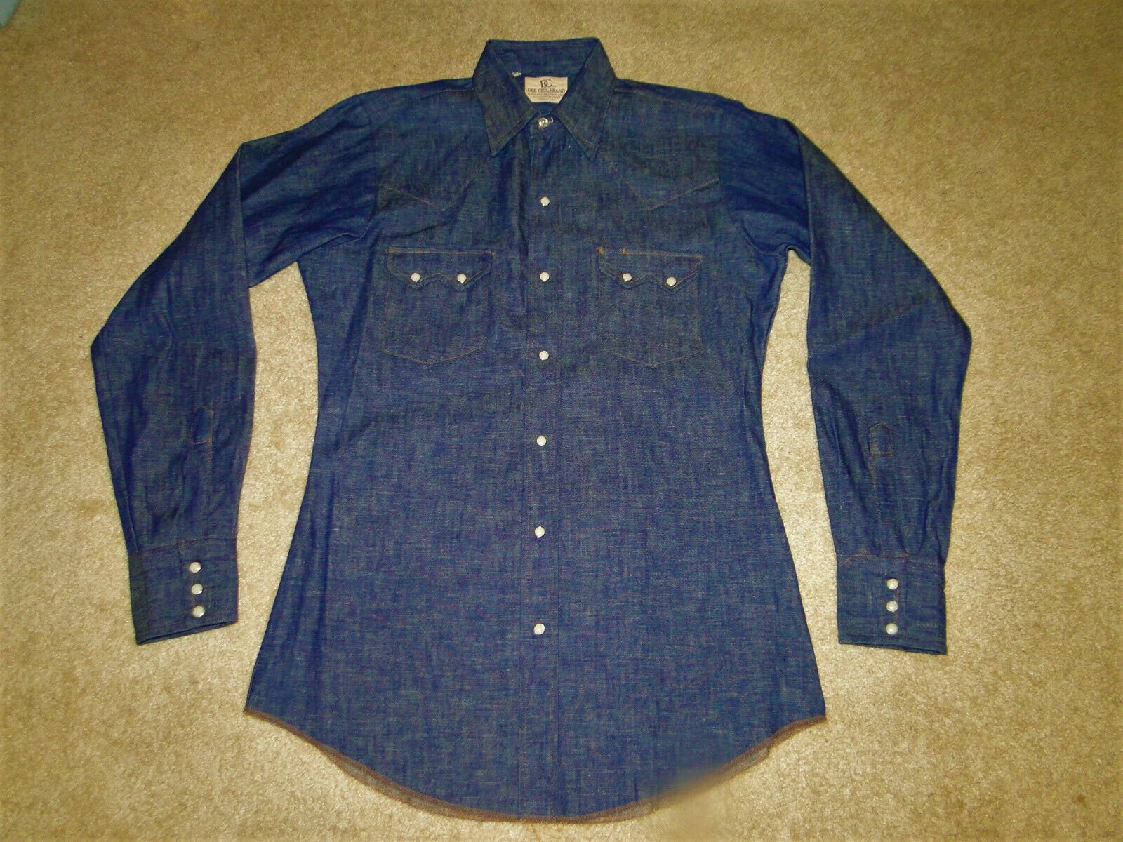 Vintage Dee Cee Western Denim Shirt Made in USA NEVER WORM Size 15 