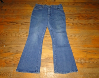 VINTAGE Wrangler Denim Jeans boot cut made in USA Sz 33 X 30