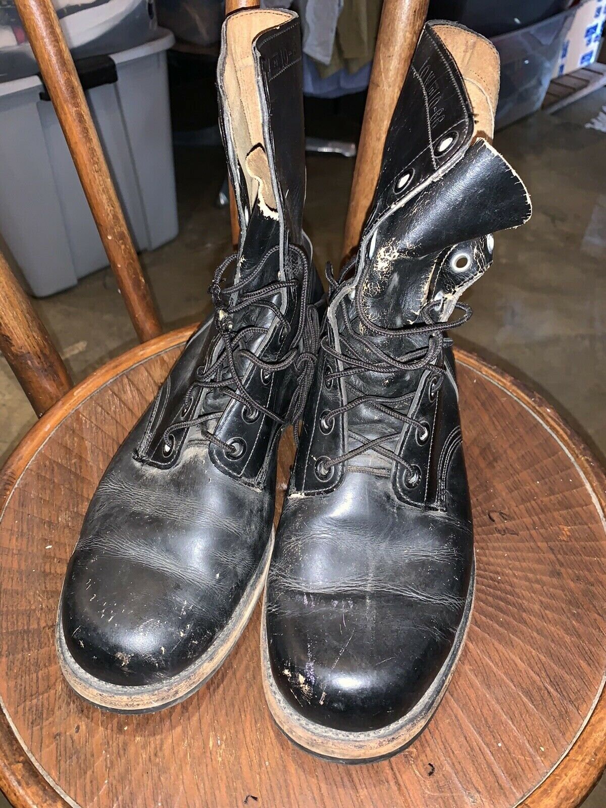 Vintage US ARMY Militaria 1969 Leather Combat Boot Sz 10 W Vintage US ARMY Militaria 1969 Leather Combat Boot Sz 10 W