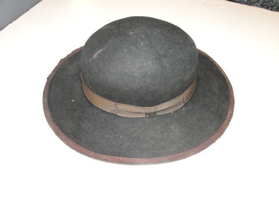 Vintage Black Fedora Hat Cowboy Western Hat Sz 6