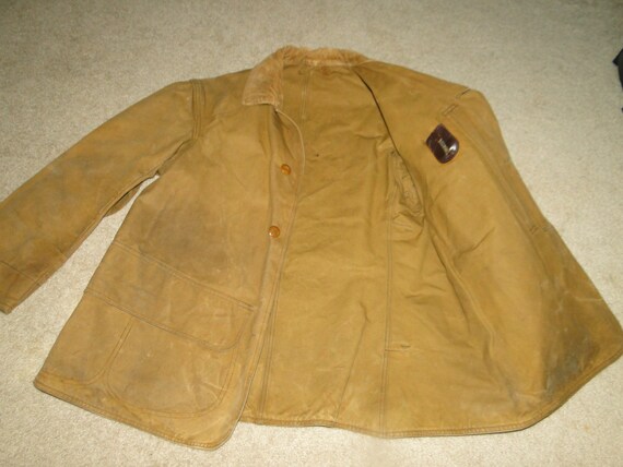 Vintage Jacket Canvas Hunting Coat Brown USA 40s … - image 4