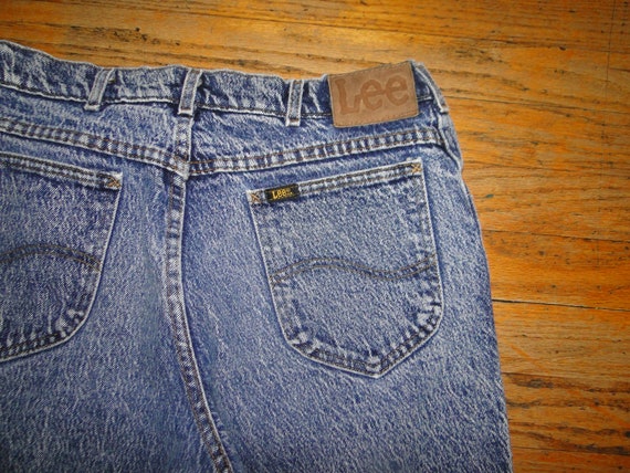 VINTAGE LEE Acid Wash Black Denim Jeans made in u… - image 7