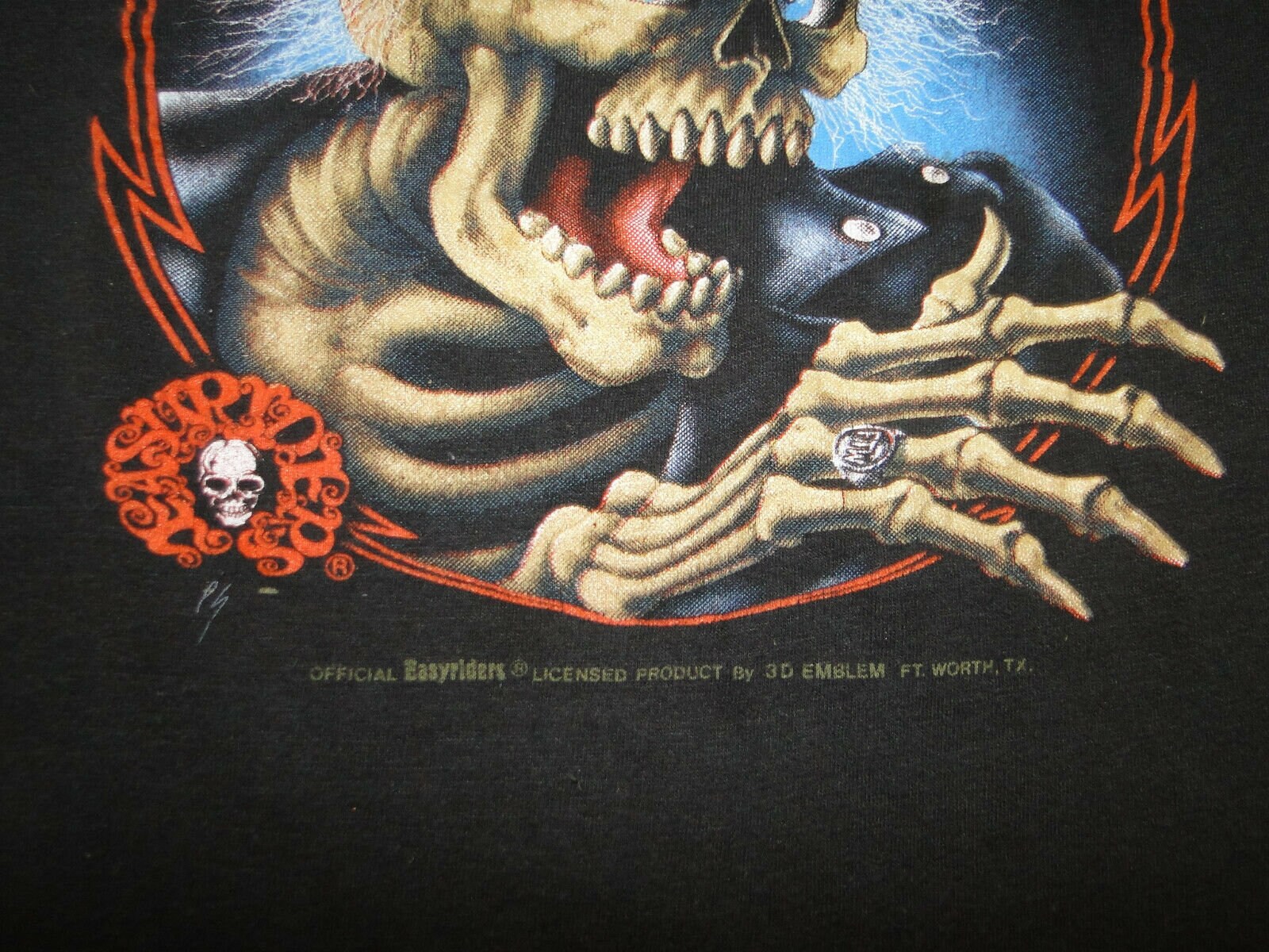 SKULL LIS vintage バイカー USA ロンT レッド 赤 希少 メンズ